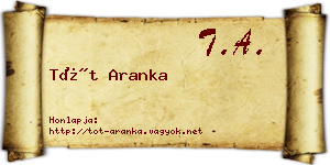 Tót Aranka névjegykártya